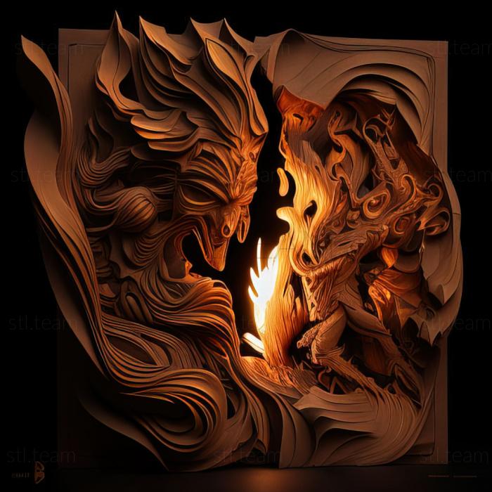 3D model Evolution by Fire Flaming Memories Pokabu VS Enbuoh (STL)